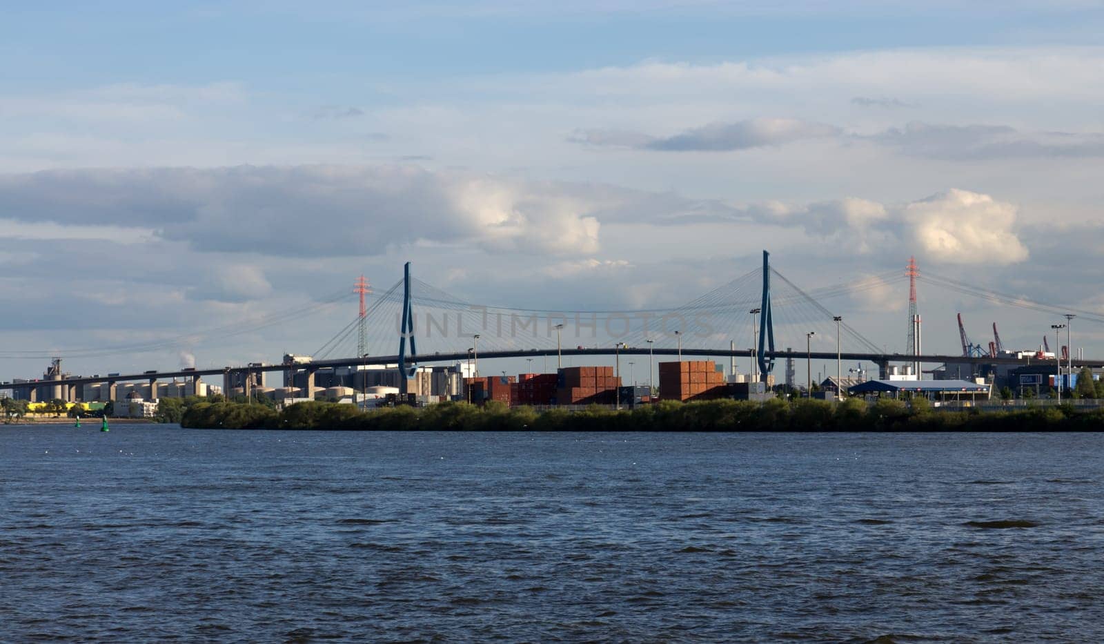 Köhlbrand Bridge in the Port of Hamburg