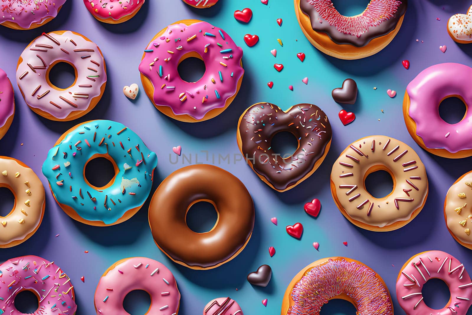 Donut in the shape of a heart. Valentine's Day Gift Concept