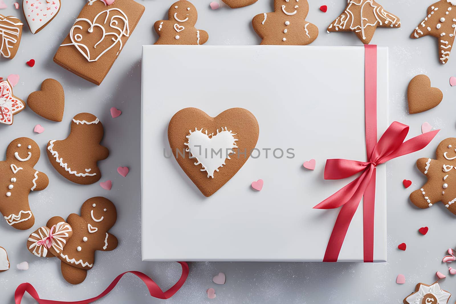 Gingerbread in the shape of a heart for Valentine's Day