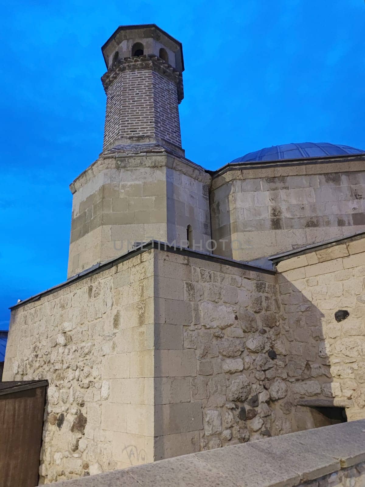 Kursunlu Mosque in the old center of Eskesehir in Turkey at night.