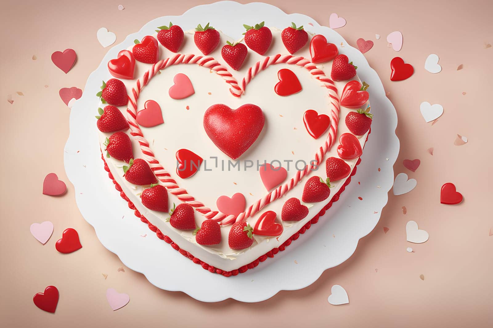 Heart-shaped mousse cake for Valentine's Day