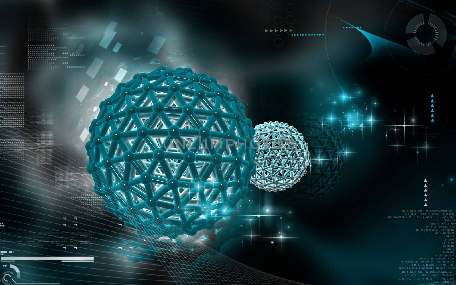 Digital illustration of gene in colour background