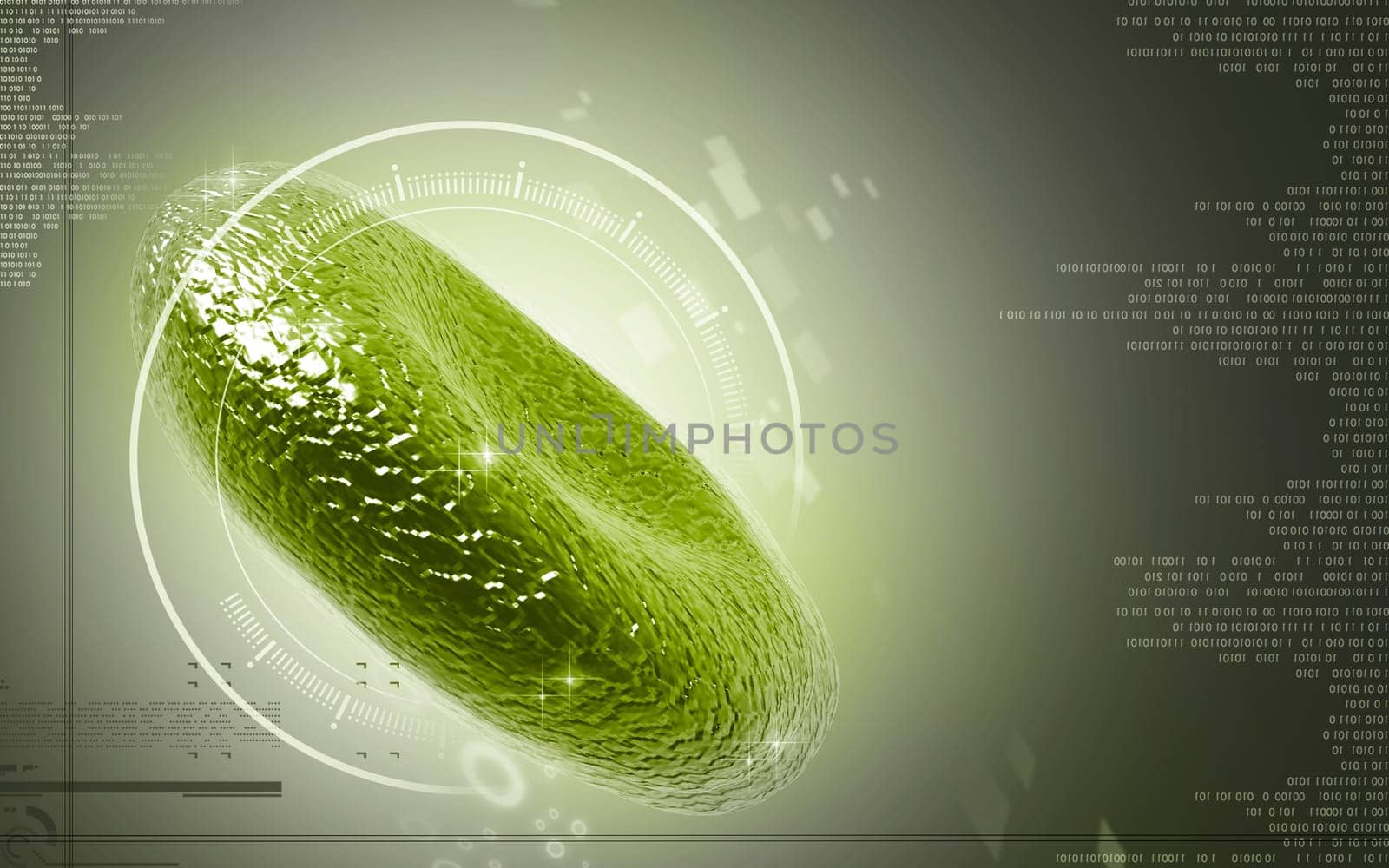Digital illustration of blood cell in colour background