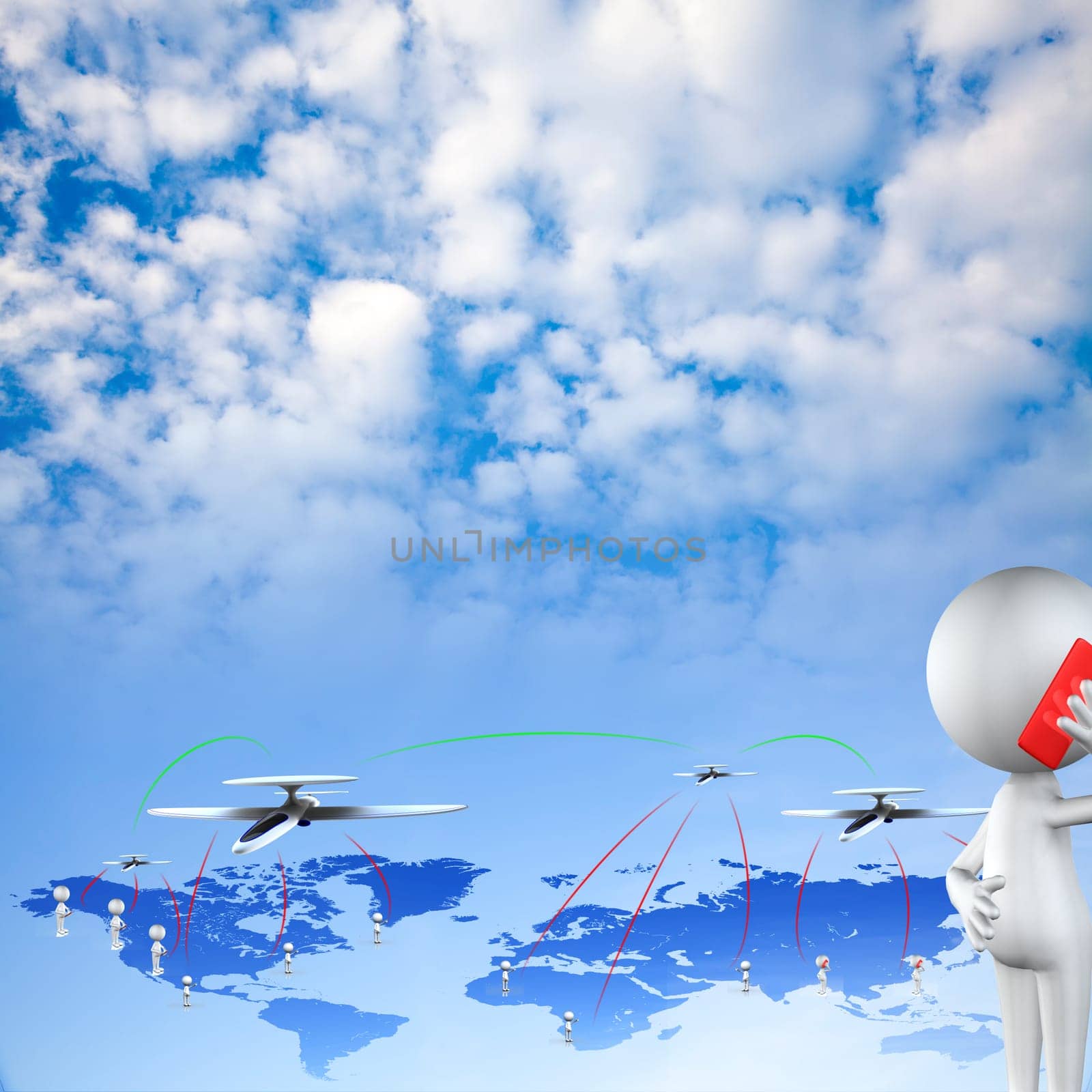 abstract technology world global network business connection for adv or others purpose use
