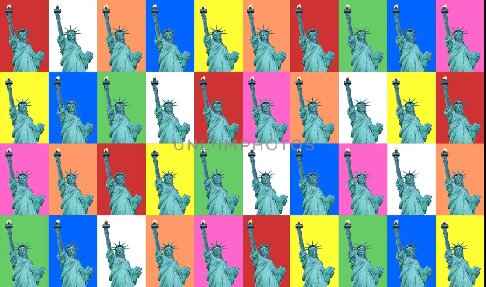 Colorful collage of Lady Liberty. (New York City)