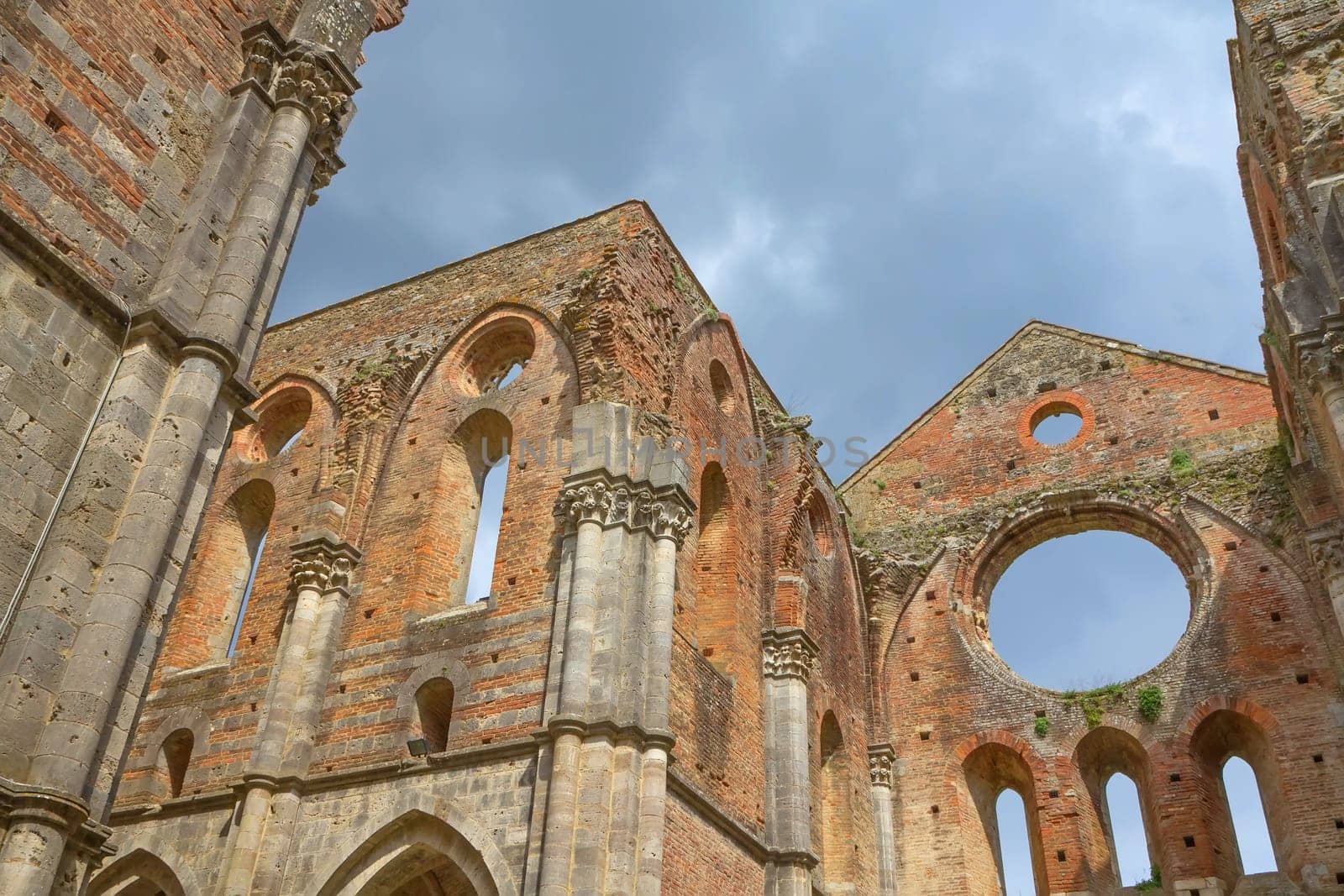 Ruins of the church San Galgano. The abbey was abolished in 1652. (Tuscany, Italy)