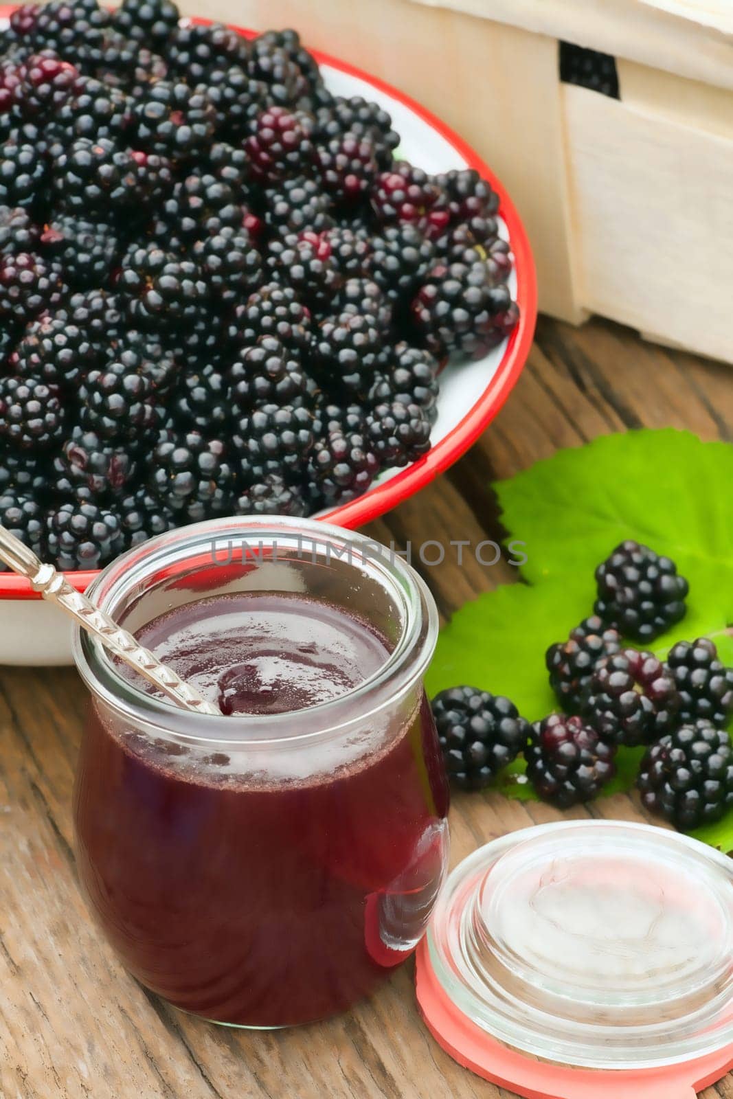 Freshly harvested wild blackberries in a bowl