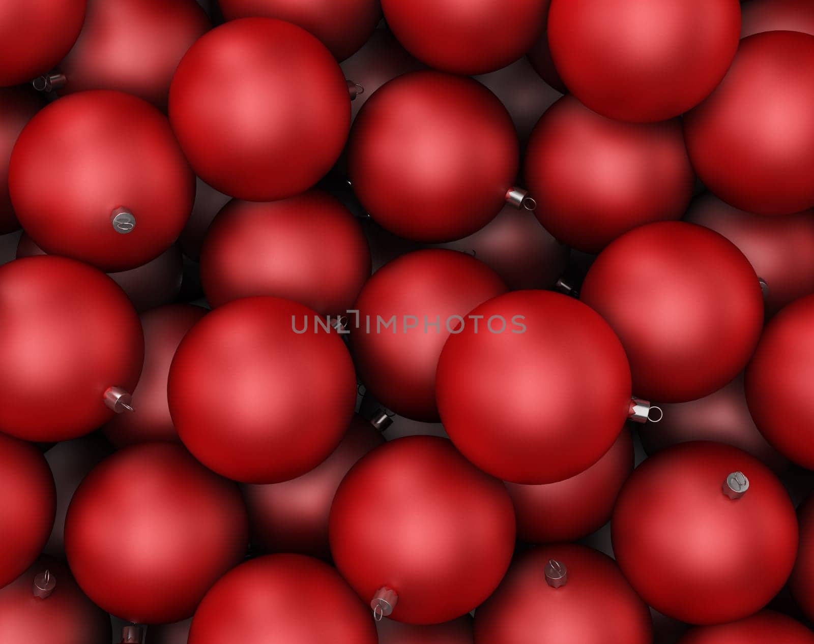 Many christmas balls. 3d background
