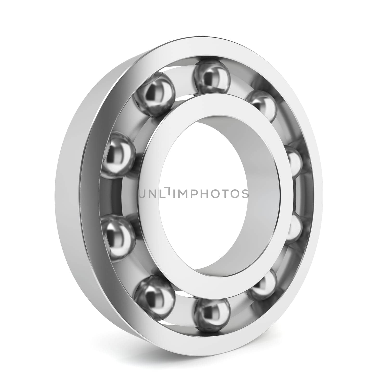Steel ball bearing. 3d illustration on white background