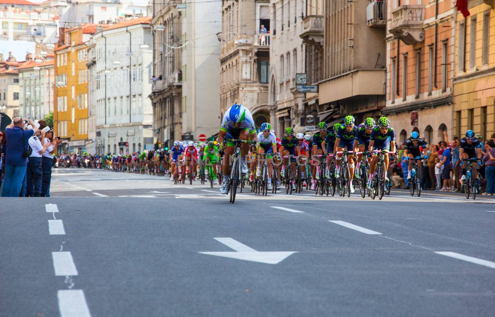 Cyclist during the final parade of 97th edition of the Giro d'Italia on November 01, 2014