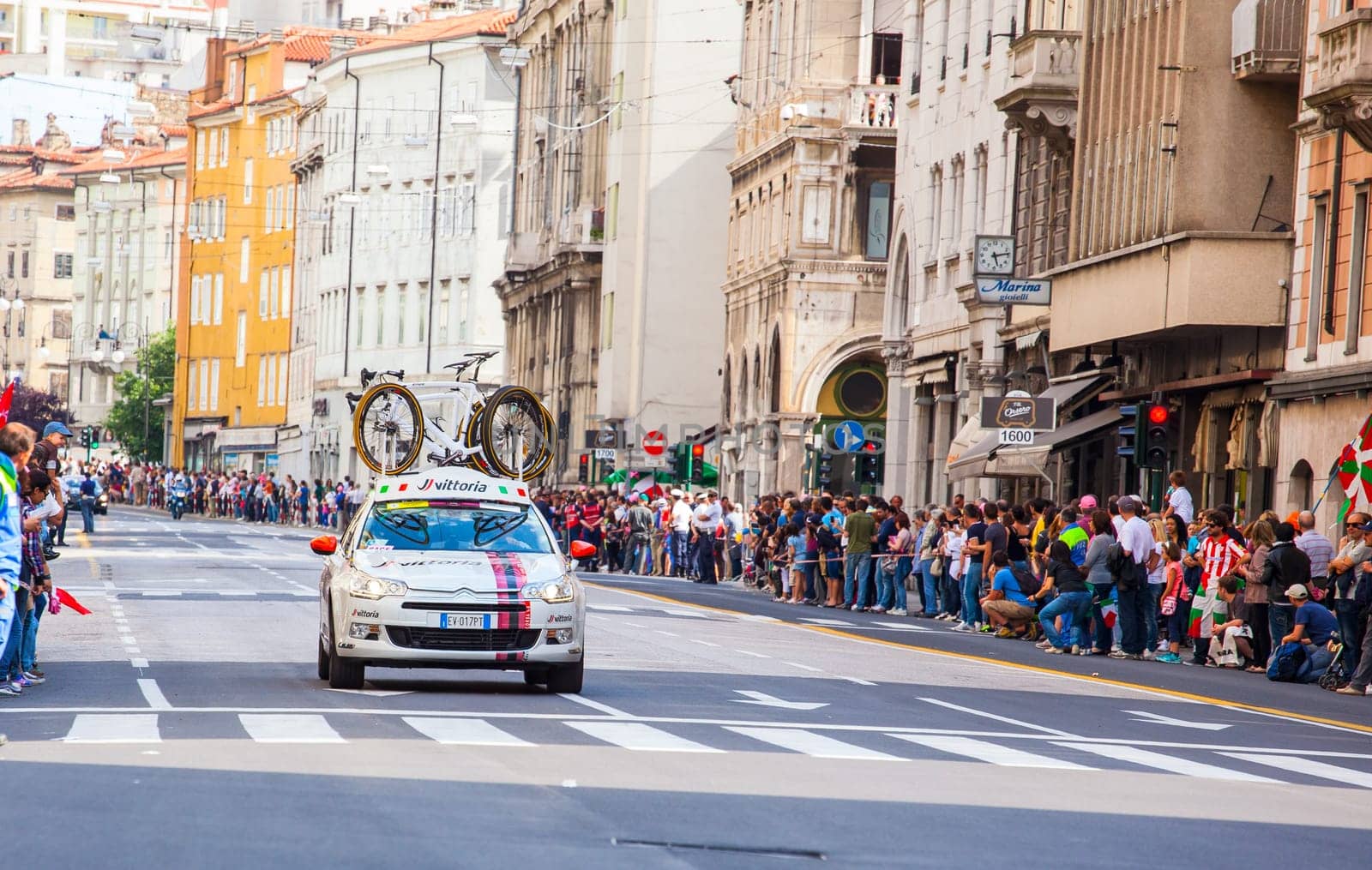 Cyclist during the final parade of 97th edition of the Giro d'Italia on November 01, 2014