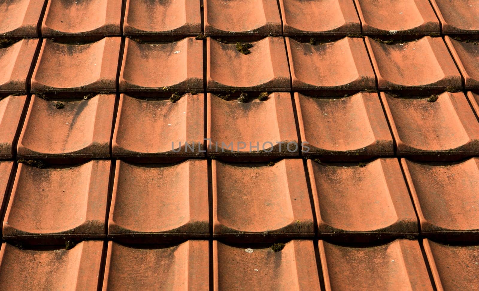 red roof tiles laid full-surface also usable as background