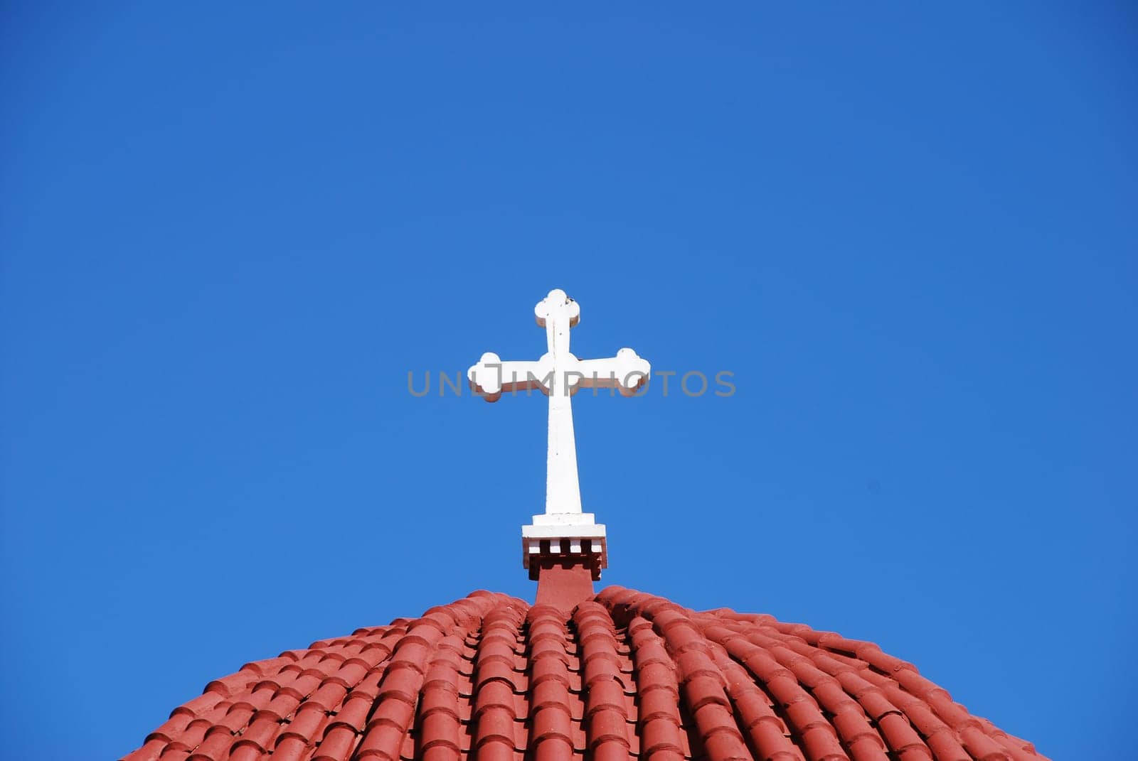 Greek Orthodox Church Cross Dome Crete Georgioupolis Ekklisia Analipseos