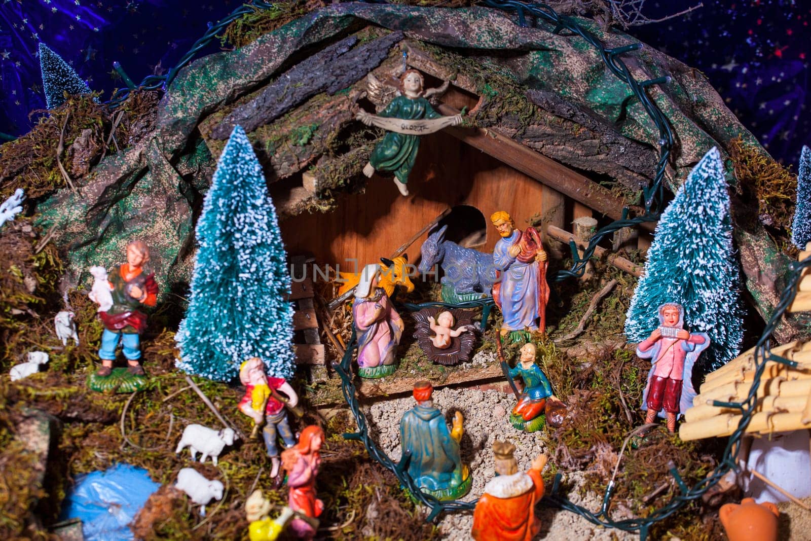 View of nativity scene, in Italian called Presepe