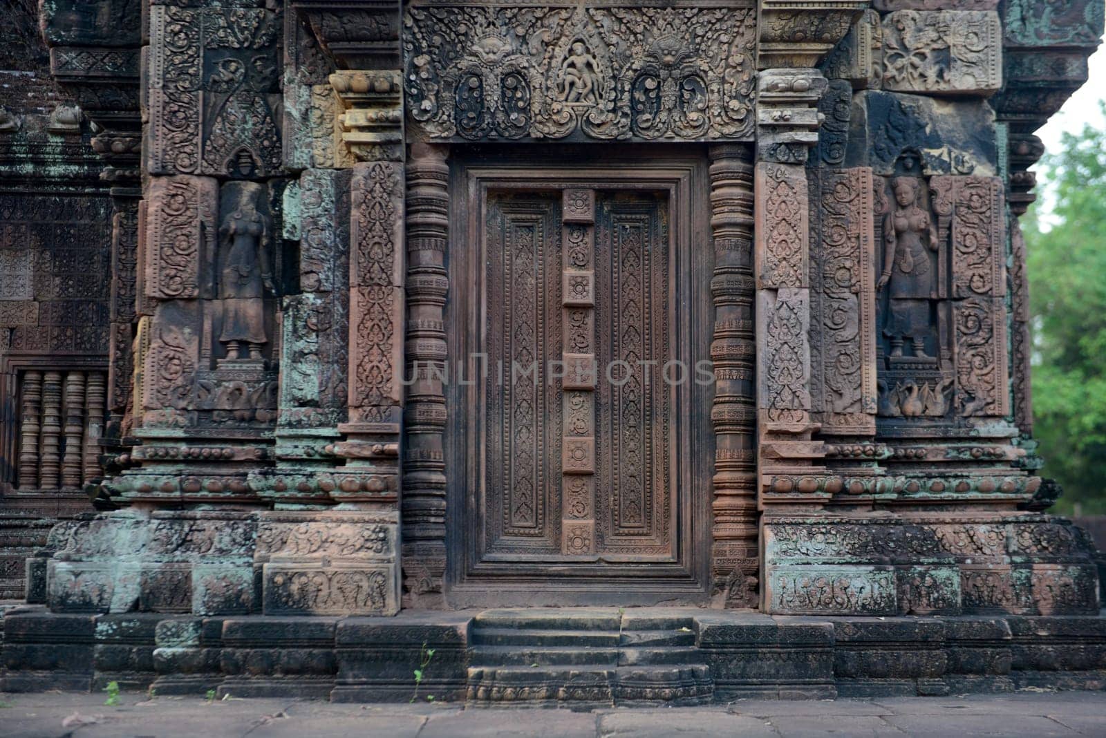 The Tempel Ruin of  Banteay Srei about 32 Km north of the Temple City of Angkor near the City of Siem Riep in the west of Cambodia.