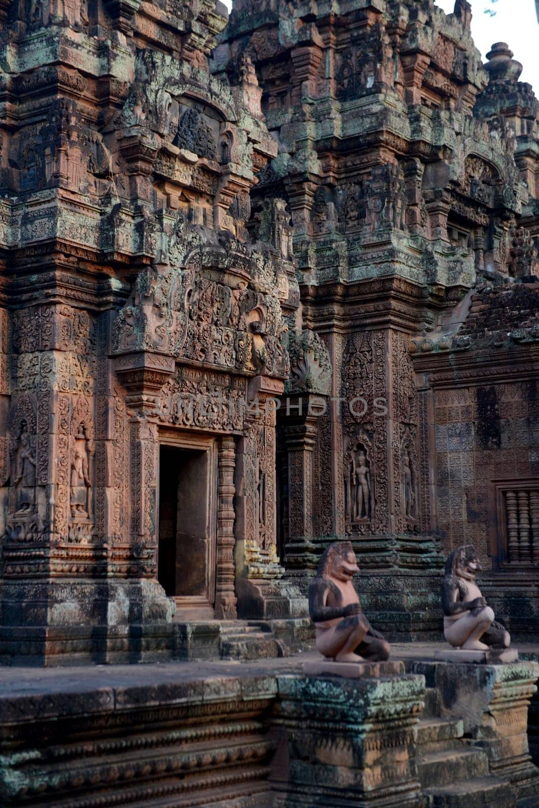 The Tempel Ruin of  Banteay Srei about 32 Km north of the Temple City of Angkor near the City of Siem Riep in the west of Cambodia.