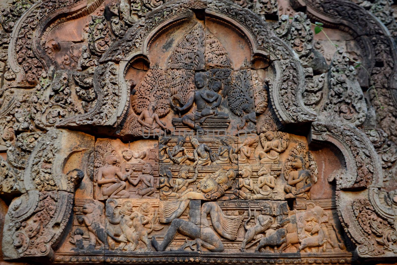 The Tempel Ruin of  Banteay Srei about 32 Km north of the Temple City of Angkor near the City of Siem Riep in the west of Cambodia.