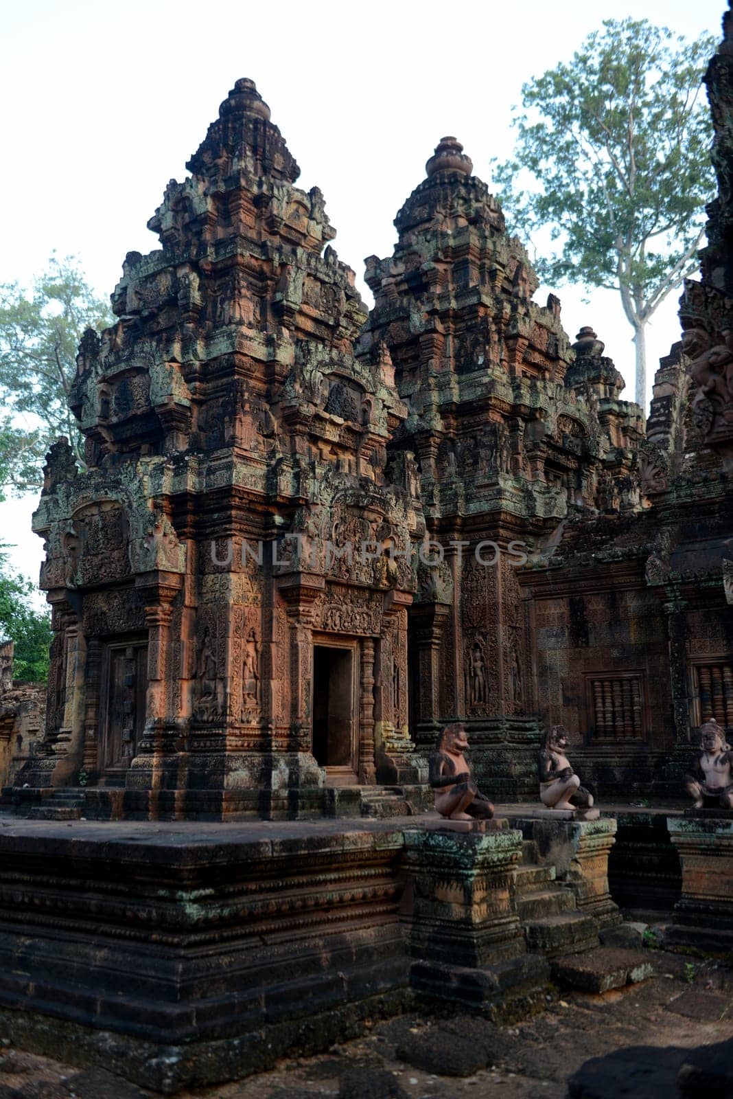 The Tempel Ruin of  Banteay Srei about 32 Km north of the Temple City of Angkor near the City of Siem Riep in the west of Cambodia.