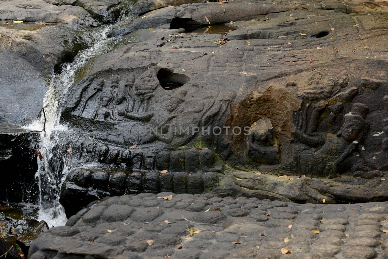 The Tempel Ruin of  Kbal Spean 50 Km northeast of in the Temple City of Angkor near the City of Siem Riep in the west of Cambodia.