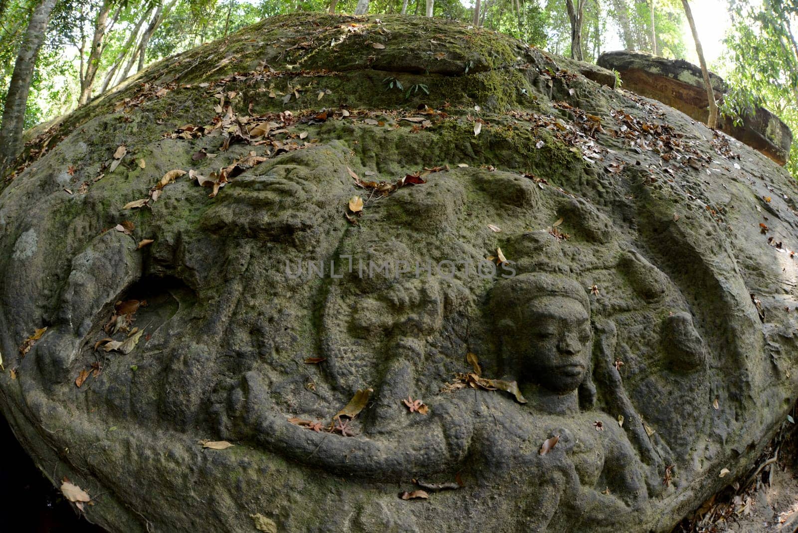 The Tempel Ruin of  Kbal Spean 50 Km northeast of in the Temple City of Angkor near the City of Siem Riep in the west of Cambodia.