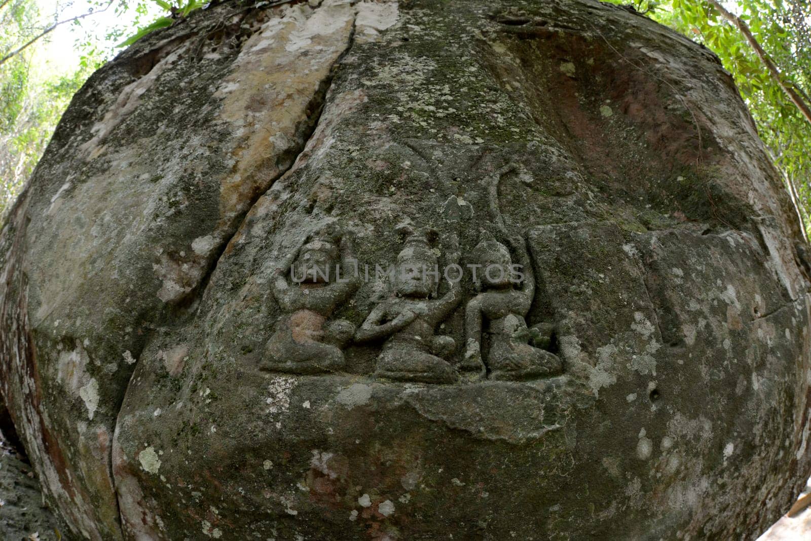 The Tempel Ruin of  Kbal Spean 50 Km northeast of in the Temple City of Angkor near the City of Siem Riep in the west of Cambodia.