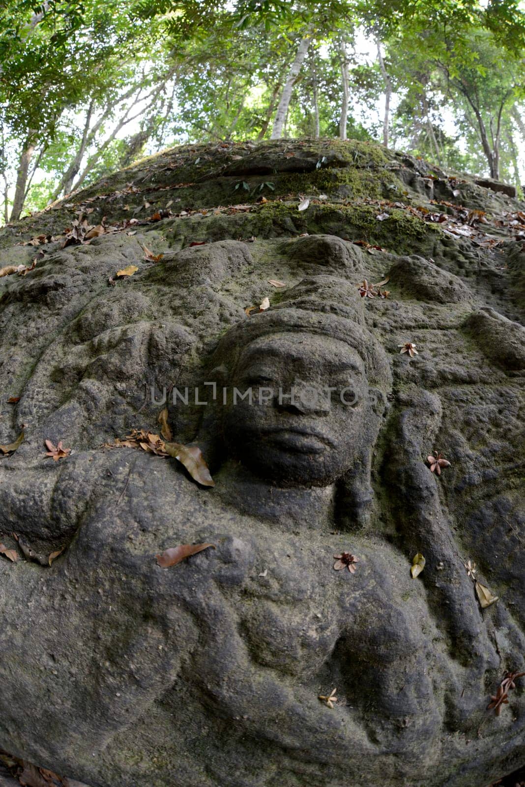 The Tempel Ruin of  Kbal Spean 50 Km northeast of in the Temple City of Angkor near the City of Siem Riep in the west of Cambodia.