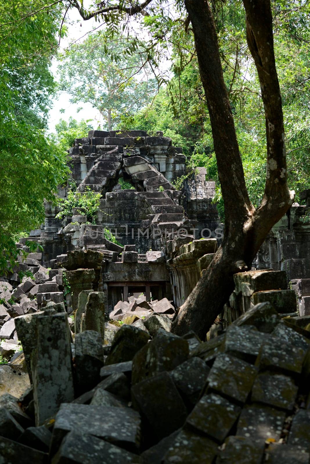 The Tempel Ruin of  Beng Mealea 32 Km north of in the Temple City of Angkor near the City of Siem Riep in the west of Cambodia.
