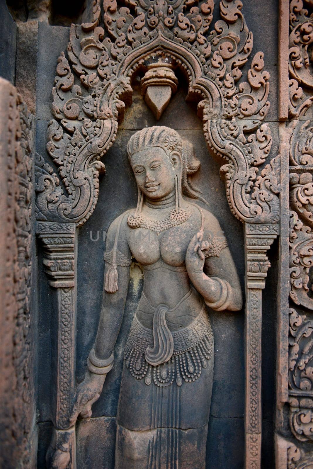 The Tempel Ruin of  Banteay Srei about 32 Km north of the Temple City of Angkor near the City of Siem Riep in the west of Cambodia.