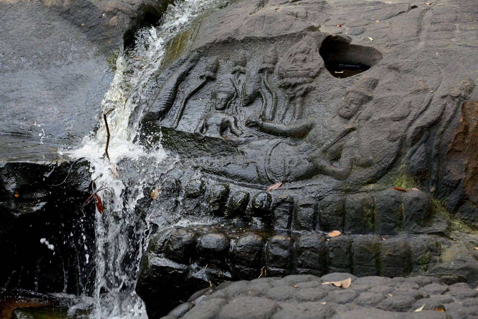 The Tempel Ruin of  Kbal Spean 50 Km northeast of in the Temple City of Angkor near the City of Siem Riep in the west of Cambodia.