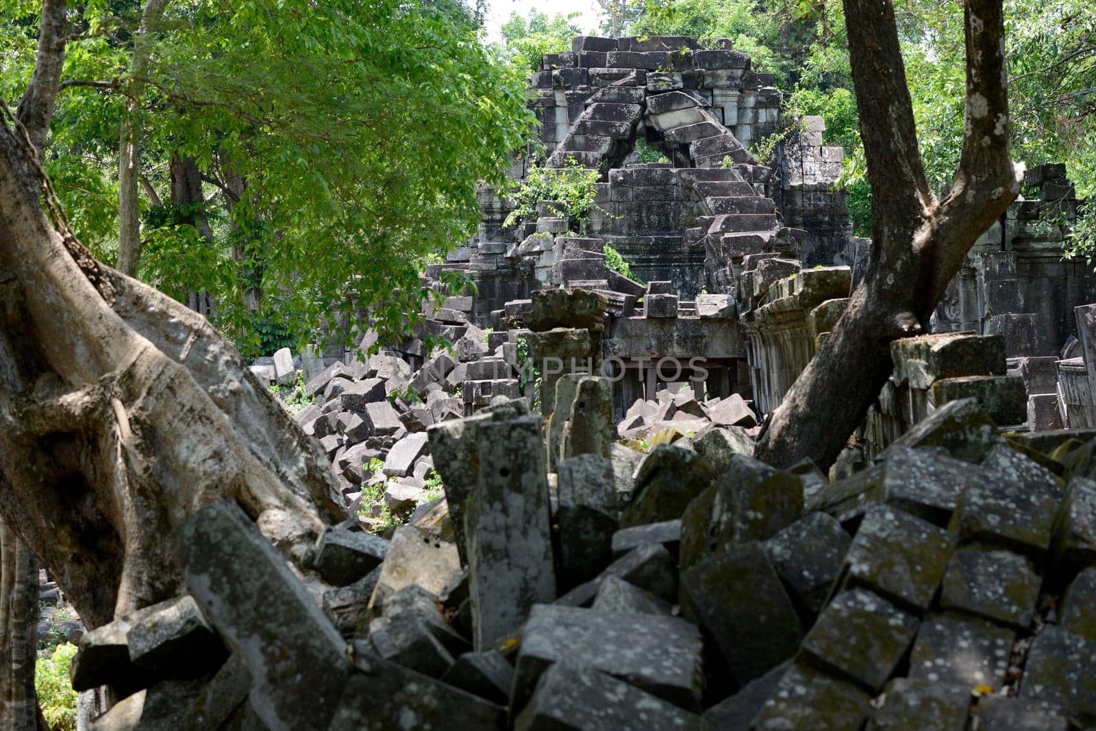 The Tempel Ruin of  Beng Mealea 32 Km north of in the Temple City of Angkor near the City of Siem Riep in the west of Cambodia.