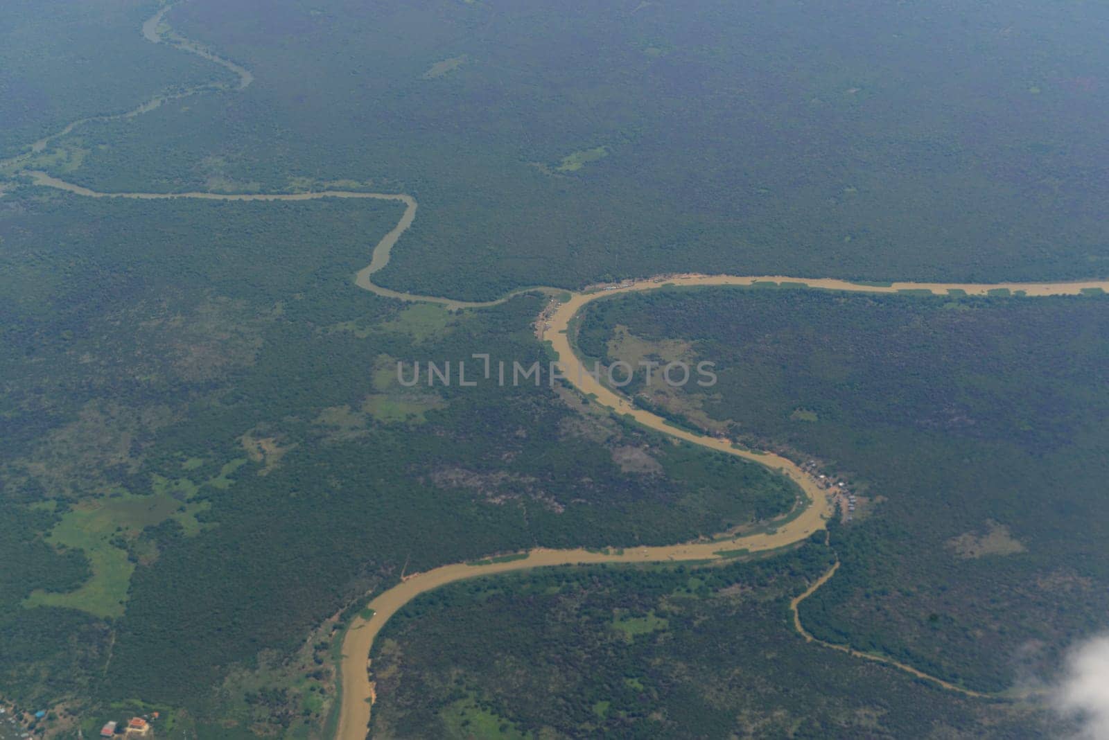 The Landscape with a ricefield near the City of Siem Riep in the west of Cambodia.
