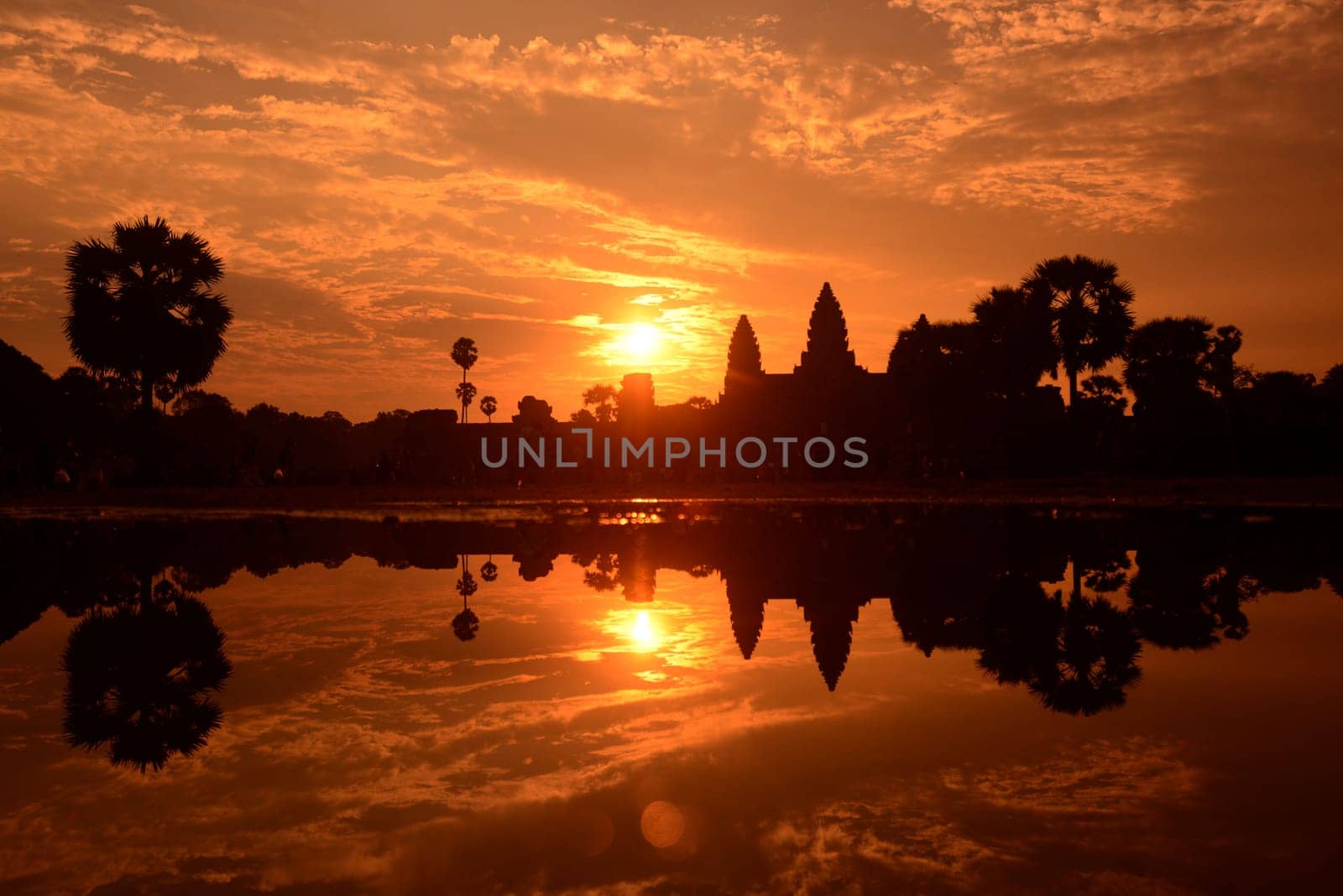 The Angkor Wat in the Temple City of Angkor near the City of Siem Riep in the west of Cambodia.