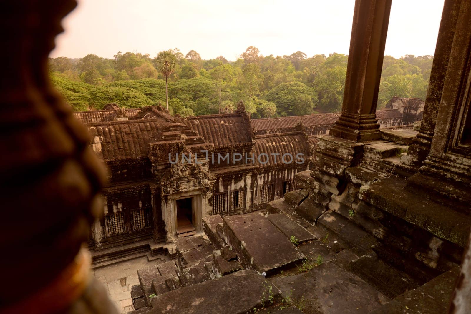 The Angkor Wat in the Temple City of Angkor near the City of Siem Riep in the west of Cambodia.
