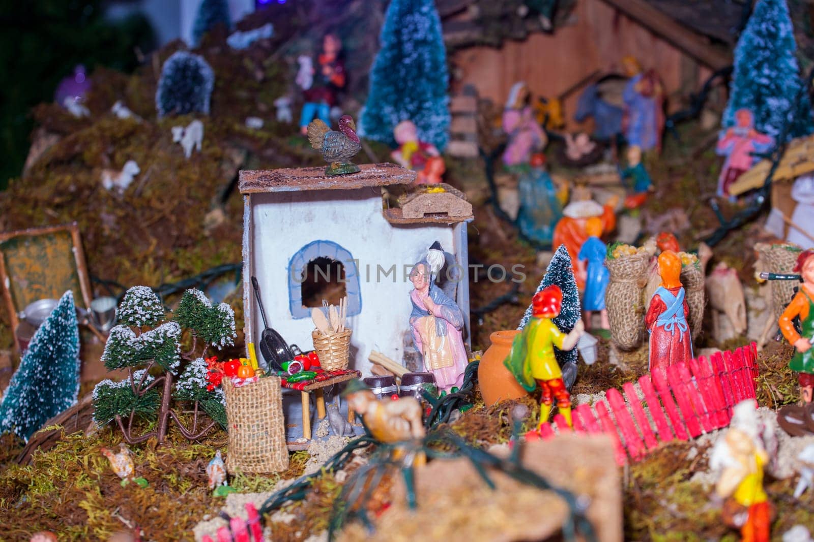 View of nativity scene, in Italian called Presepe