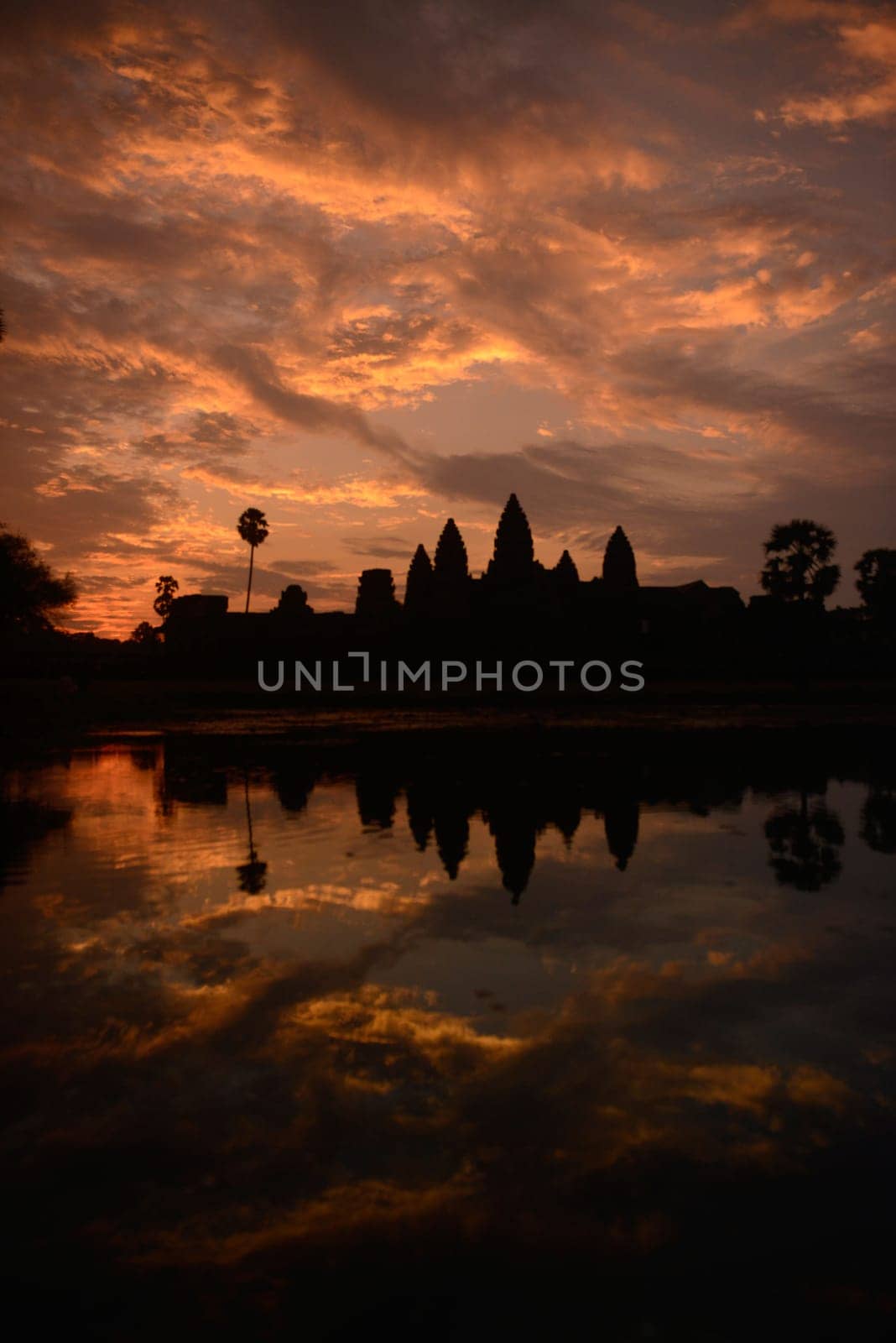 The Angkor Wat in the Temple City of Angkor near the City of Siem Riep in the west of Cambodia.