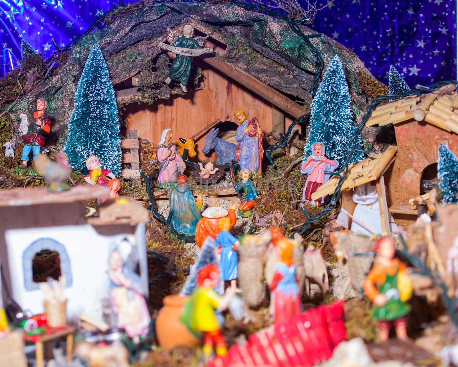 View of nativity scene, in Italian called Presepe