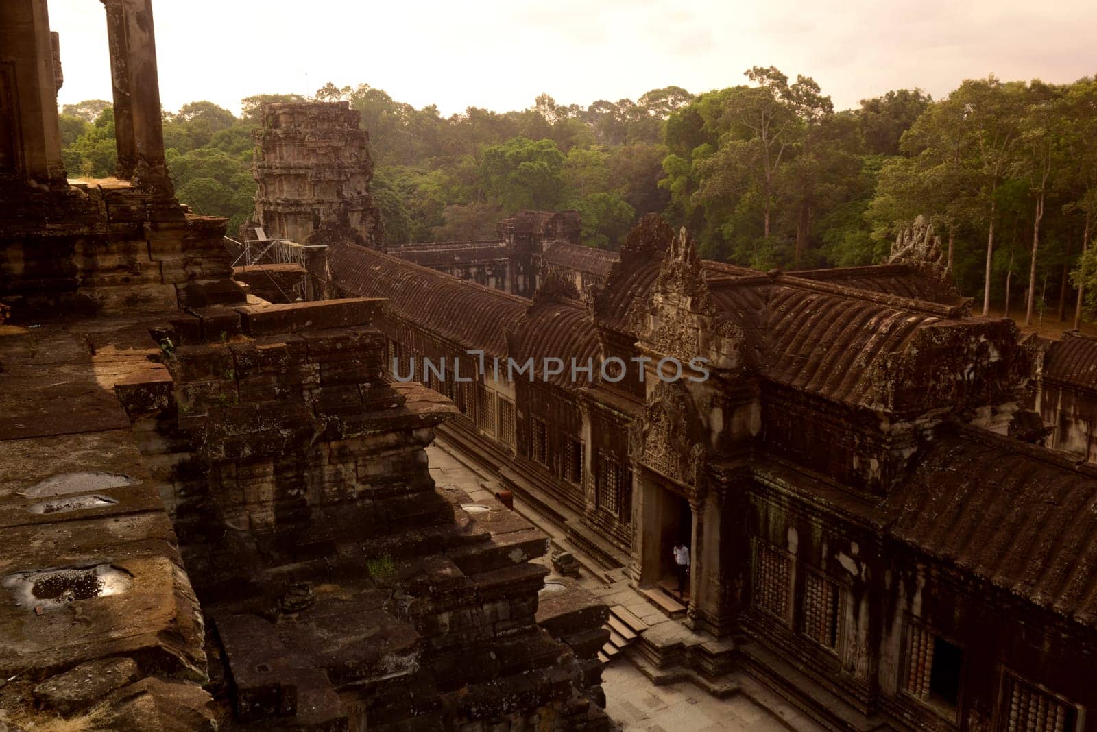 The Angkor Wat in the Temple City of Angkor near the City of Siem Riep in the west of Cambodia.