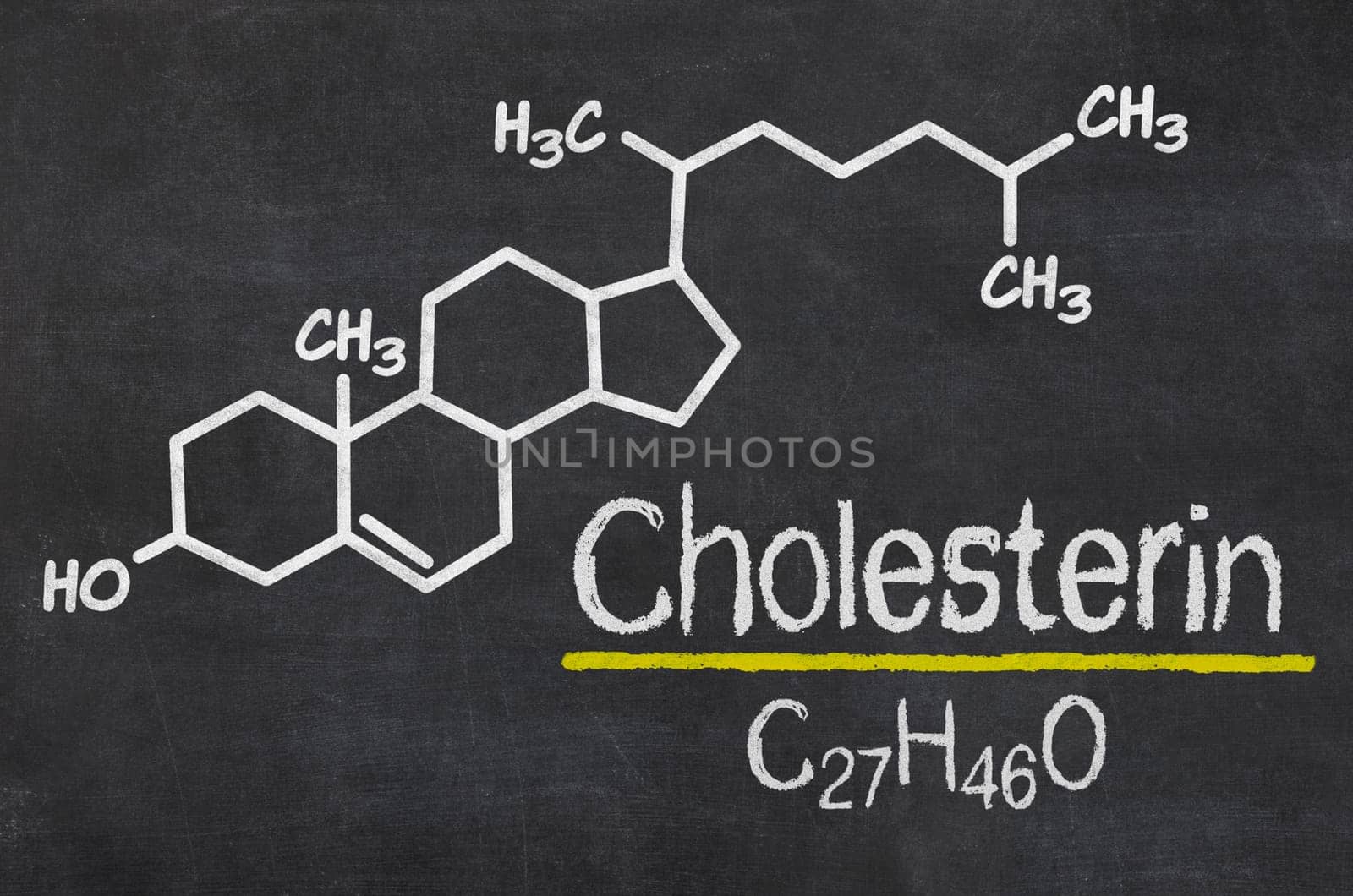 Slate with the chemical formula of cholesterol