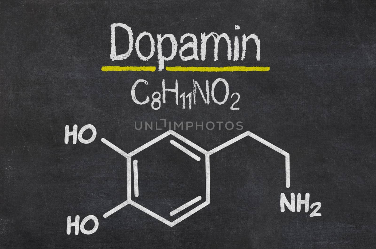 Slate with the chemical formula of dopamine