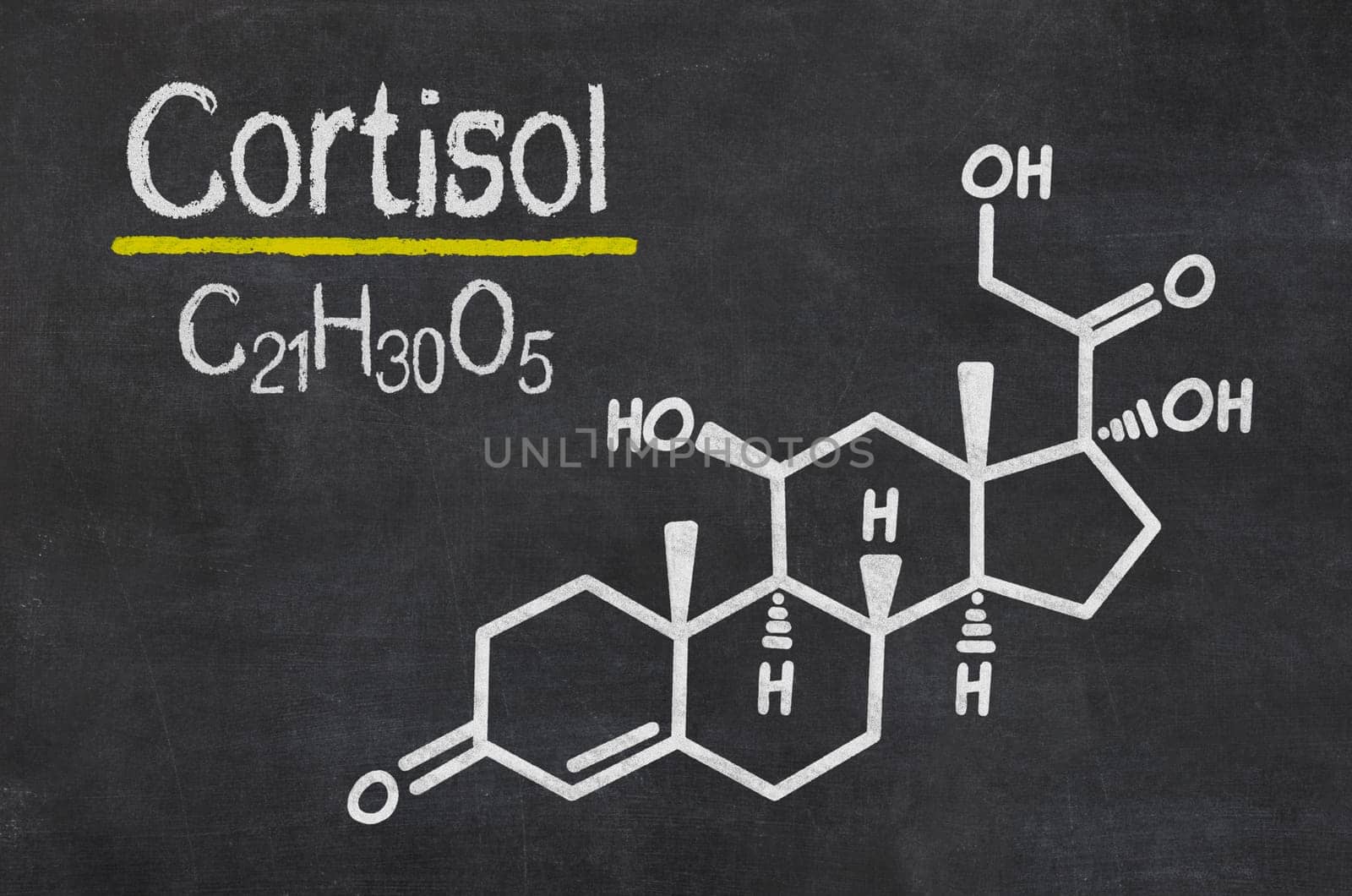 Slate with the chemical formula of cortisol