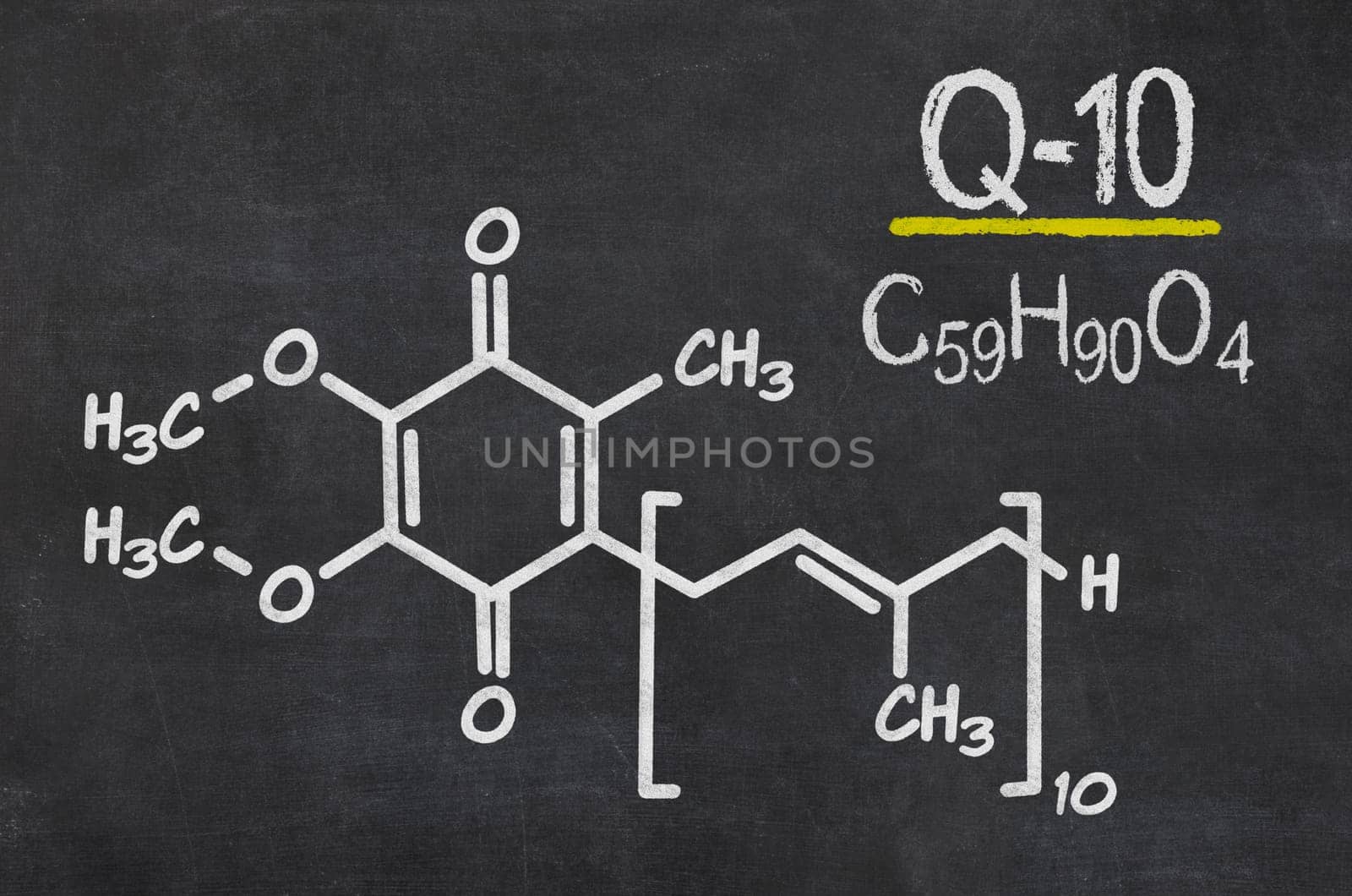 Slate with the chemical formula of coenzyme Q10