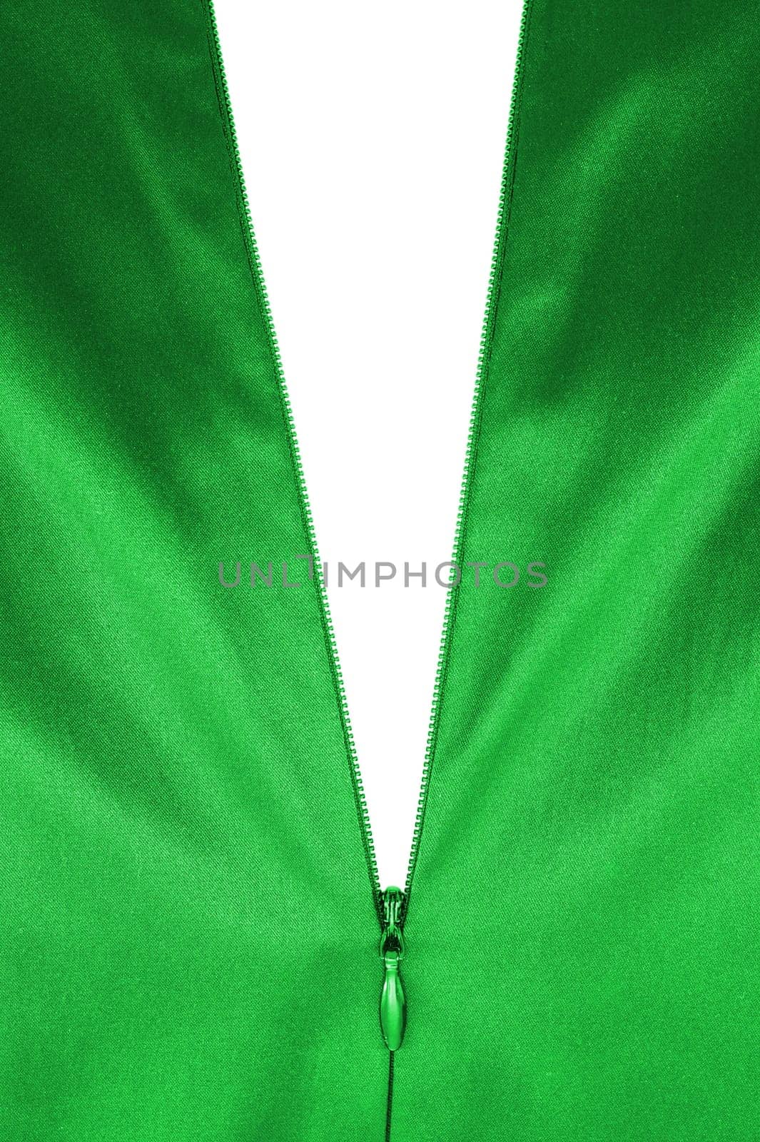 A close up shot of a zipper on a satin dress
