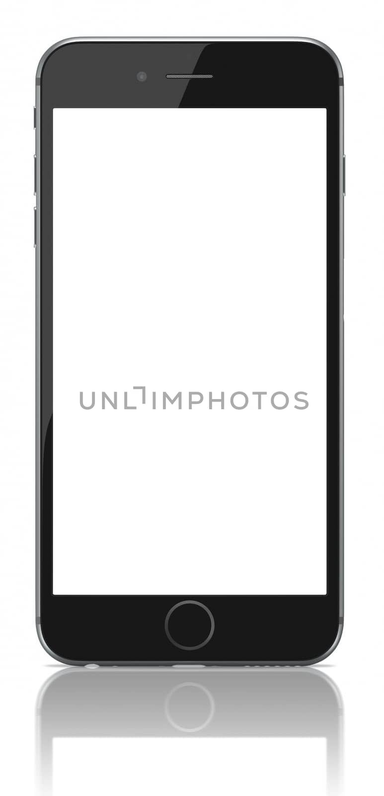 new Smartphone with blank screen on white background