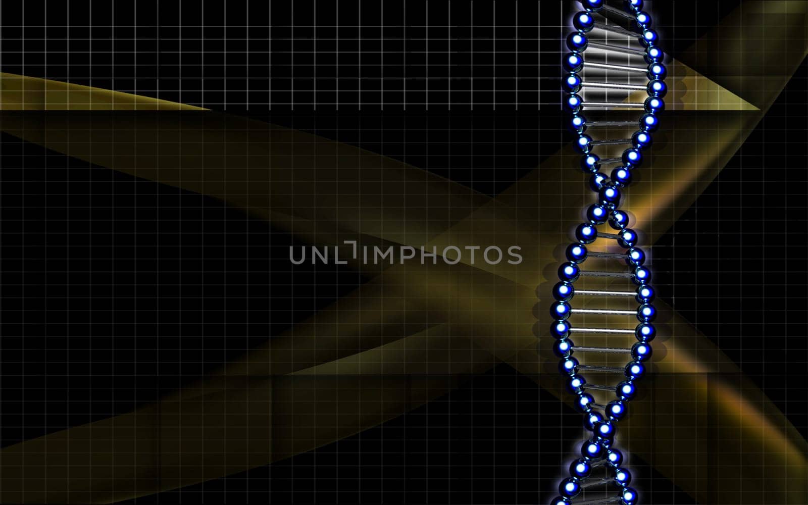 Digital illustration DNA structure in colour background