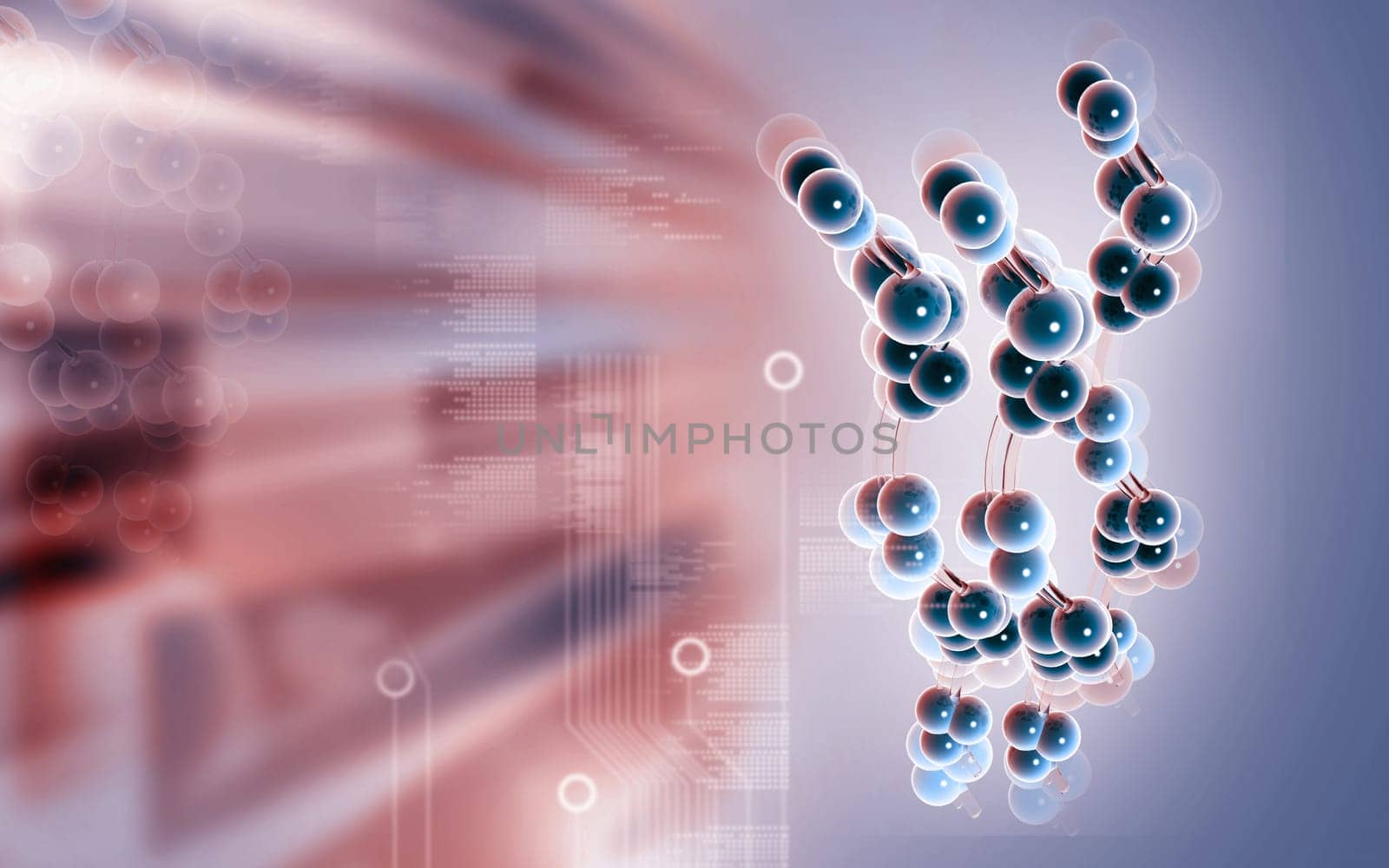 Digital illustration DNA structure in colour background