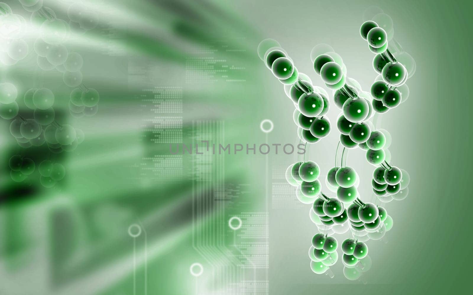 Digital illustration DNA structure in colour background