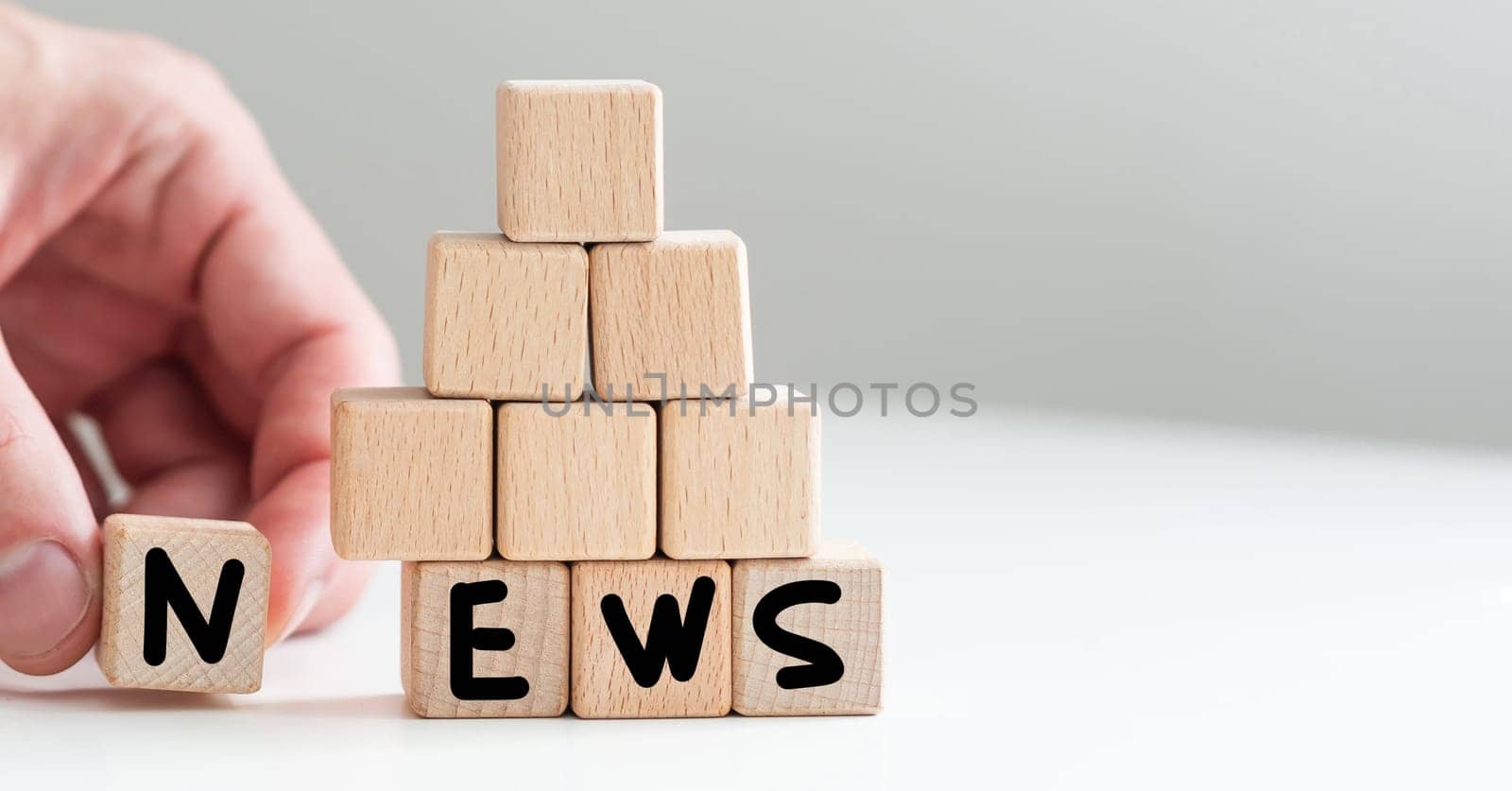 Concept of news on wooden blocks by Andelov13