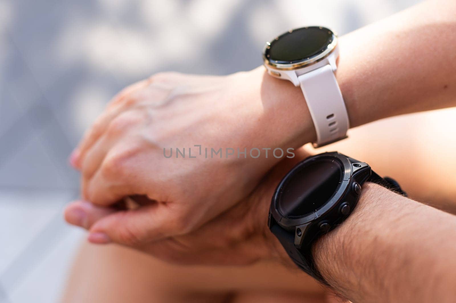 Set of smart watch images. You can put your design on the screen. High quality photo