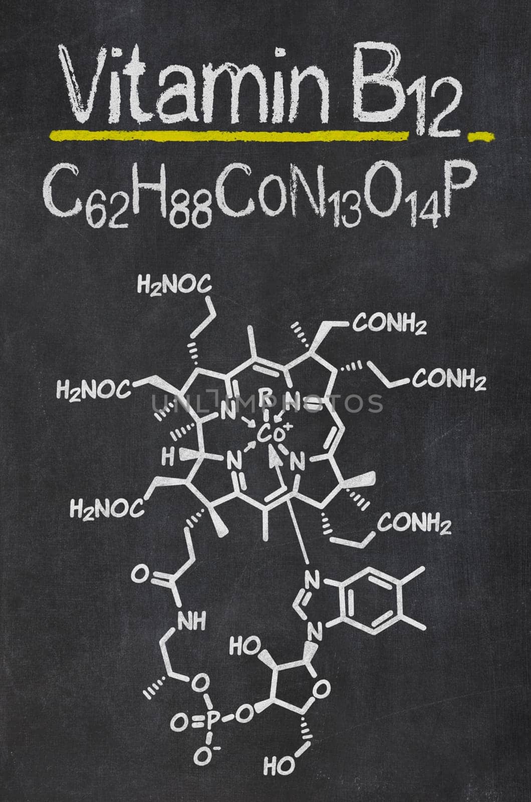 Slate with the chemical formula of vitamin B12