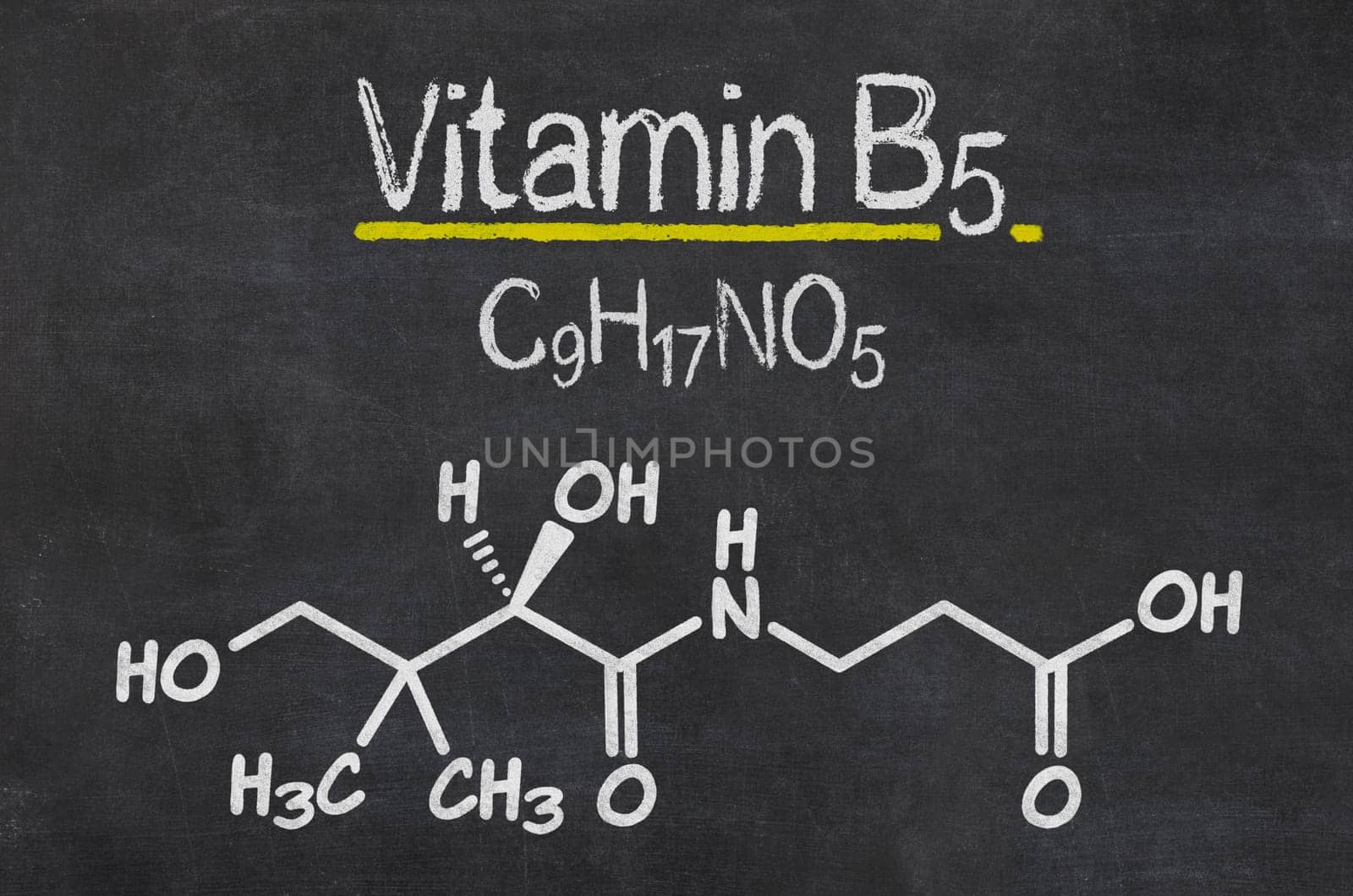 Slate with the chemical formula of vitamin B5